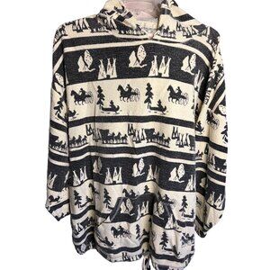 Venezia Women’s hoodie 22/24 white black horse long sleeve lightweight Cottage